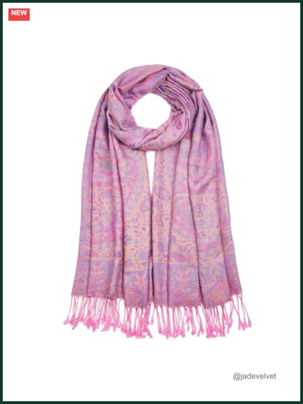 Paisley Pashmina Shawl Wrap Reversible Jacquard Fringe Festival Scarf